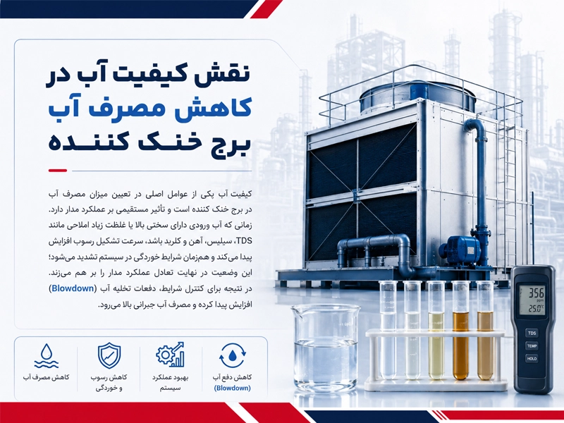 تاثیر کیفیت آب بر کاهش مصرف کولینگ تاور